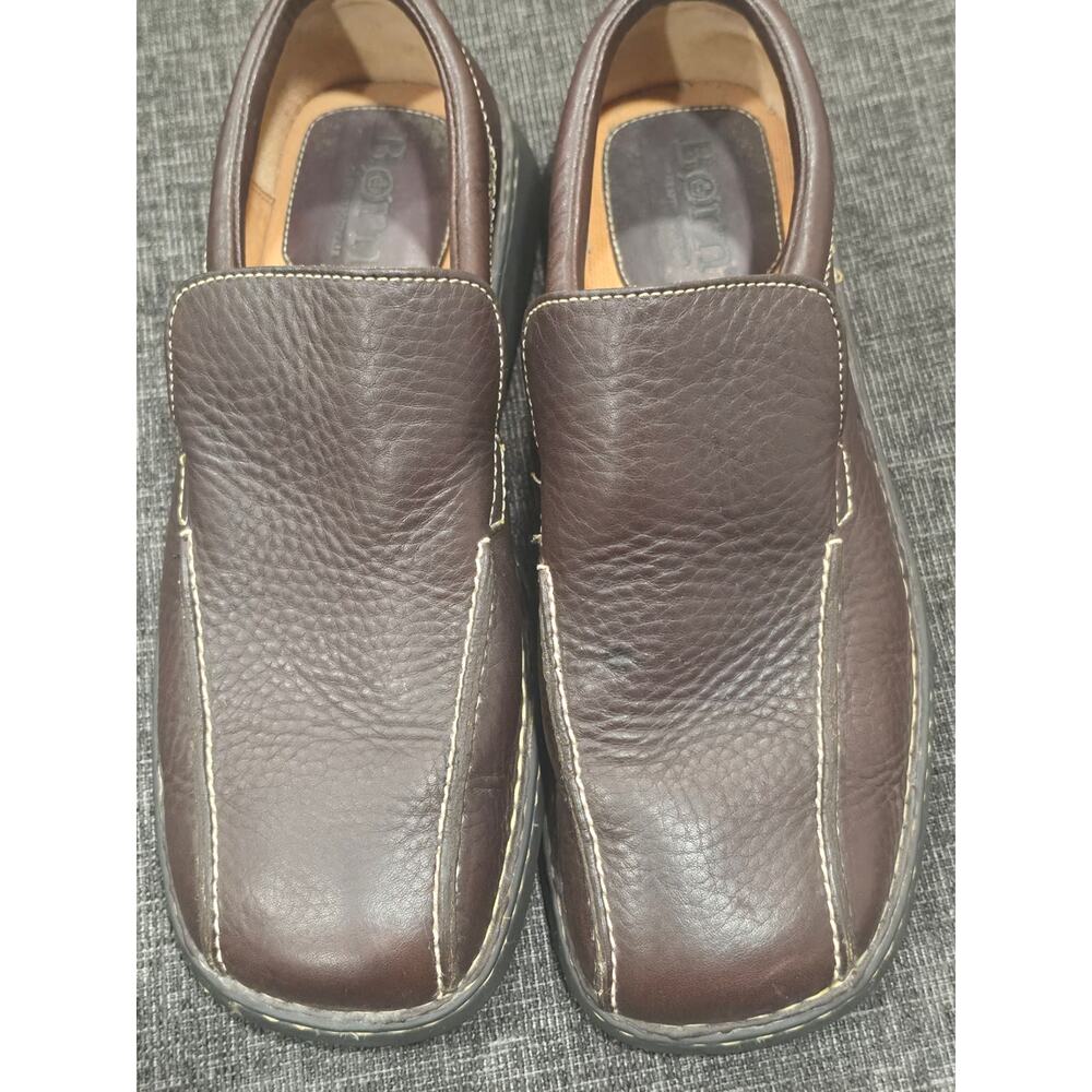 Born B8549 Brown Leather Slip On Loafers Mens 12 Eur 46 Comfort Driving Shoes - Picture 6 of 11